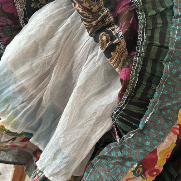 NWT Boho 100% Cotton Skirt Colorful Layers of Prints size M - Picture 4 of 7